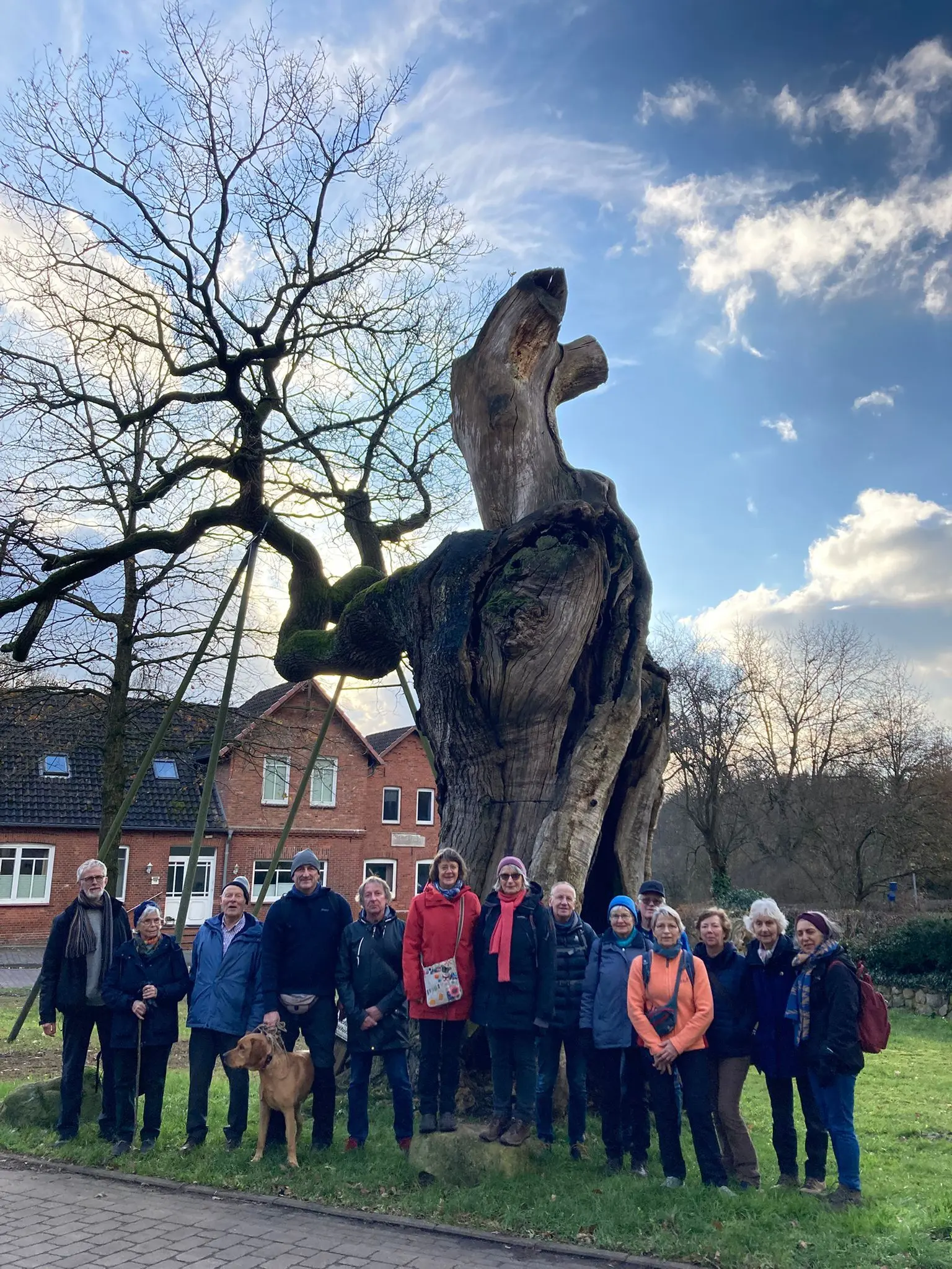 Wandergruppe vor einer Eiche in Dötlingen | © Frank Görisch
