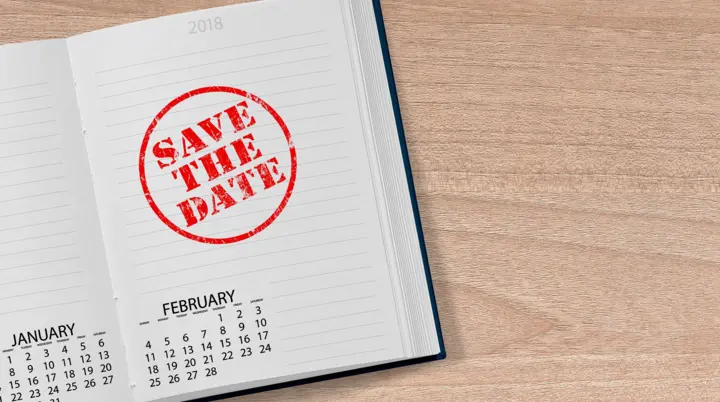 Ein Kalenderblatt, auf dem "Save the date" steht | © pixabay / Dorothe